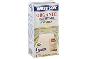 WESTSOY Organic Unsweetened Soymilk: VALUE SIZE Pack of Two 64-ounce cartons (128 total ounces)