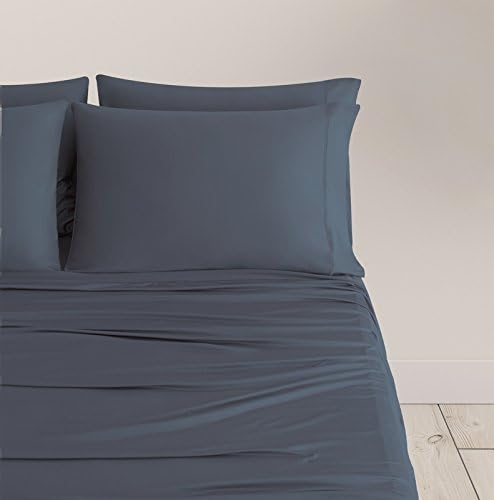 SHEEX Breezy Cooling Sheet Set with 1 Pillowcase, Breathable, Silky-Soft Fabric, Charcoal, Twin
