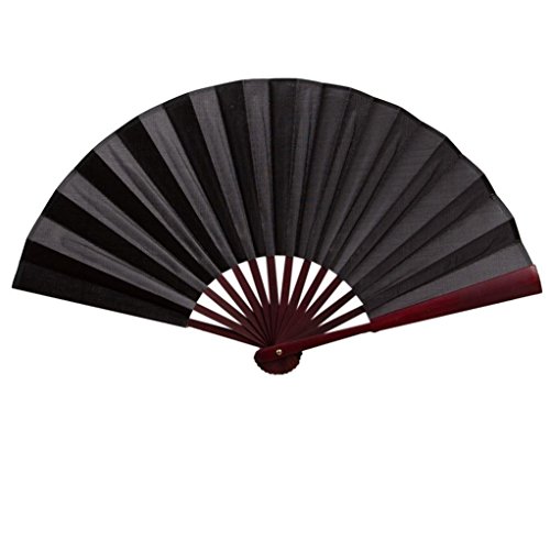 Fheaven (TM) Folding Chinese Fan - Fheaven Vintage Bamboo Folding Hand Held Flower Fan Dance Fans Party Pocket Gifts (J) (Black)