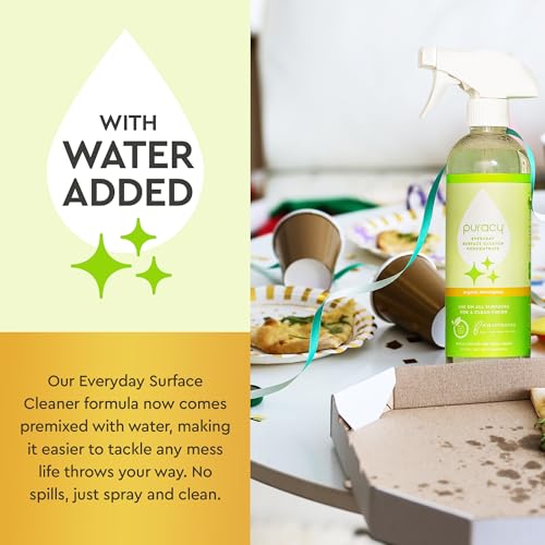 PURACY MULTI-SURFACE CLEANER SPRAY – PLANT-POWERED EVERYDAY SURFACE CLEANER – NATURAL ALL PURPOSE CLEANING SOLUTION AS SEEN ON TIKTOK (ORGANIC LEMONGRASS SPRAY BOTTLE, 16 FL OZ)