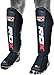 RDX Shin Guards Kickboxing Muay Thai, SATRA SMMAF Approved, Premium Maya Hide Leather, Leg Instep Protection Pads, MMA Martial Arts Kicking Sparring Training Gear, BJJ Karate Boxing Taekwondo, Black