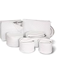 6 Piece Tabletop Quilted Vinyl Dinnerware Storage Set