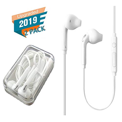 PopKoko 2 Pack Headphones/Earphones/Earbuds/Headsets 3.5mm Wired Headphones Noise Isolating Earphones with Built-in Microphone & Volume Control Compatible with iPhone 6 SE 5S 4 iPod iPad/Android MP3/4