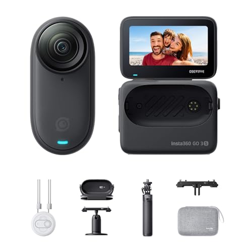 Insta360 GO 3S Reise-Bundle - Tragbare 4K Mini-Kamera, Freihand-POVs, Überall anbringbar, Stabilisierung, 140 min Akku, 10 m wasserdicht, KI-Bearbeitu