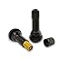 Ansblue Snap-In Short Black Rubber Stem TR413 Tubeless 0.453 inch 11.5 mm Flange Hole for Standard Vehicle Tires - 12pcs Black