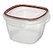 Rubbermaid Lock-Its Square Food Storage Containers with Easy Find Lids, 7 Cup, Racer Red
