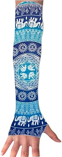 Temporary Tattoo Elephant Mandala Arm Sleeves Arts Sunscreen Sports Cooling Protective Gloves