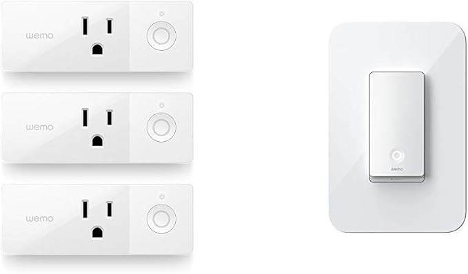 Wemo Mini Smart Plug Bundle With Wemo Smart Light Switch 2nd Gen