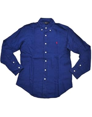 Men's Long Sleeve Linen Button Down Shirt