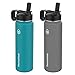 Thermoflask COS1161621GG Gre 24-Ounce Double Wall Vacuum Insulated Stainless Steel Water Bottles (Grey/Teal), 24 oz,