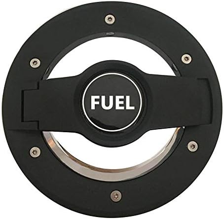 Insense New Replacement Gas Tank Cap Silver and Black Fuel Filler Door for 4-Door 2-Door for 2007-2016 Jeep Wrangler JK & Unlimited 2007 (With Fuel Logo)