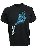 SODAtees banksy Jelly Fish underwater balloon Men’s T-SHIRT – Black – Medium, Online Clothing Store