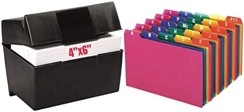 2 Pack 1intheoffice Index Card Box 4x6 Index Card Holder 400 Capacity
