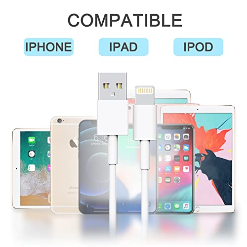 [Apple MFi Certified] iPhone Charger,5 Pack(3/3/6/6/10FT) Lightning Cable Fast Charging Data Sync Transfer Cord Compatible iPhone 13/12/11 Pro Max/Mini/XS MAX/XR/XS/X/8/7/Plus/6 iPad AirPods-White
