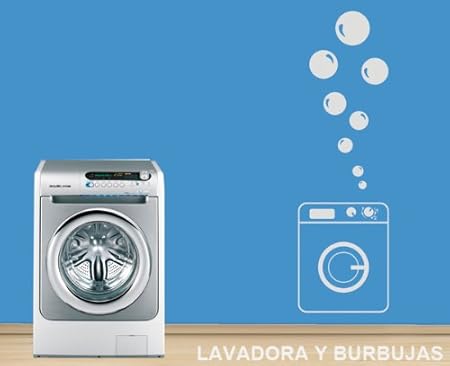 TOKPERSONAL Vinilo Decorativo Cocina : Lavadora y Burbujas: Amazon ...