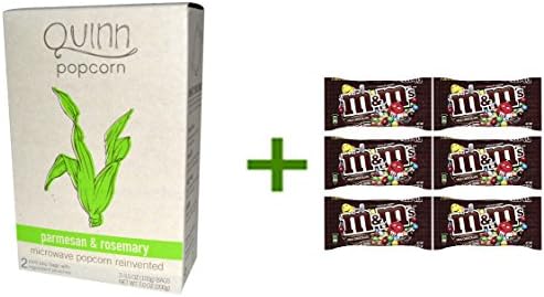 Quinn Popcorn, Microwave Popcorn, Parmesan &amp; Rosemary, 2 Bags, 3.5 oz (100 g) Each(5 PACK),M&amp;M MILK CHOCOLATE 6/1.69oz