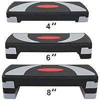 HomGarden 31" Adjustable Workout Aerobic Stepper in Fitness & Exercise Step Platform Trainer Stepper w/Risers Adjust 4" - 6" - 8" (Set of 1)