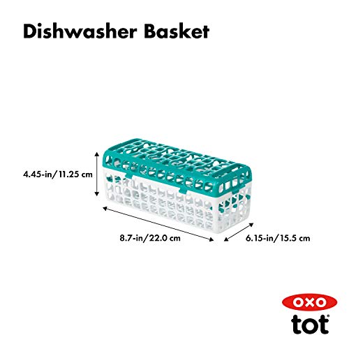 OXO Tot Dishwasher Basket for Bottle Parts & Accessories, Teal, 1 Count
