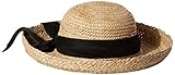 Scala Women's Crocheted Crown Raffia Hat