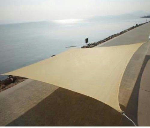 New 20'x16' Rectangle Patio Garden Sun Shade Sail Canopy Top Cover Outdoor w/ Free Carry Bag, Sand Color