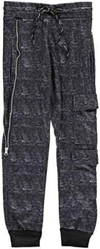 Encrypted Big Boys' "Side Zip" Joggers - black/gray, 14-16