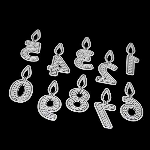 Cutting Dies Christmas, Number Birthday Candle Metal Cutting Dies Card Making Scrapbooking Stencils Album Paper Card Craft Embossing DIY Decorative Background