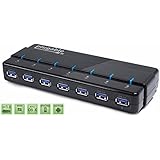 Plugable 7-Port USB 3.0 SuperSpeed Hub with 25W Power Adapter and Two Ports with BC 1.2 Charging Support for Android, Apple iOS, and Windows Mobile Devices