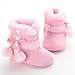 Voberry Baby Toddler Girls Knit Soft Winter Warm Snow Boot Fur Trimmed Pom Pom Boots (0~6 Month, Pink 2)