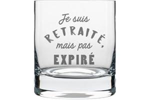 VERRE GRAVÉ - JE SUIS RETRAITÉ, MAIS PAS EXPIRÉ (Verre old fashioned 10oz)