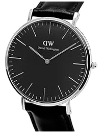 Daniel Wellington de los hombres reloj de cuarzo clásico Sheffield dw00100133 Plata Piel
