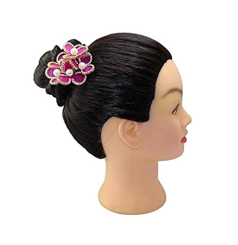 Buy 6 Flowers Drk Pink Colour Hair Accessories For Women Wedding