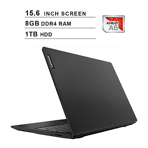 2019 Premium Lenovo IdeaPad S145 15.6 Inch Laptop, AMD APU A6-9225 up to 3.0 GHz, AMD Radeon R4, 8GB DDR4 RAM, 1TB HDD, WiFi, Bluetooth, HDMI, Webcam, Windows 10 Home, Black