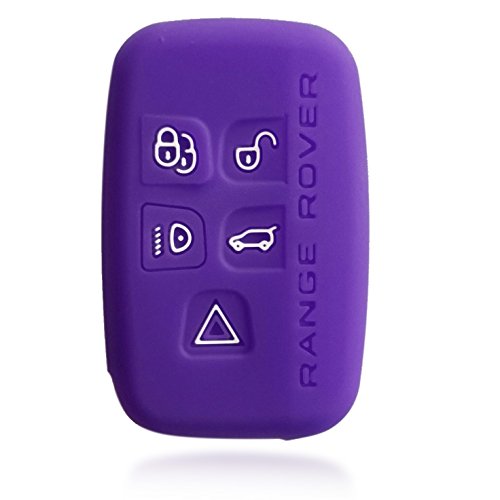 Massimiliano Incas DOBREV 5 Buttons Silicone Smart Key Case Rubber Cover Skin Fob Holder for Land Rover RANGE ROVER Evoque Sport Vogue Discovery Freelander Remote Key (purple) - Thumbnail 5