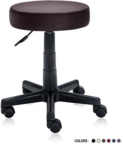DR.LOMILOMI Swivel Rolling Hydraulic Height Adjustable Stool 503 with Back Rest for Clinic Nursing Spas Beauty Salons Dentists Home Office (New-with Back Rest, Black)