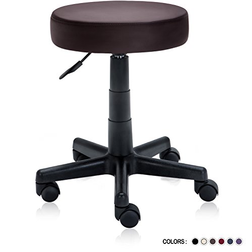 DR.LOMILOMI Swivel Rolling Hydraulic Height Adjustable Stool 503 with Back Rest for Clinic Nursing Spas Beauty Salons Dentists Home Office (New-with Back Rest, Black)