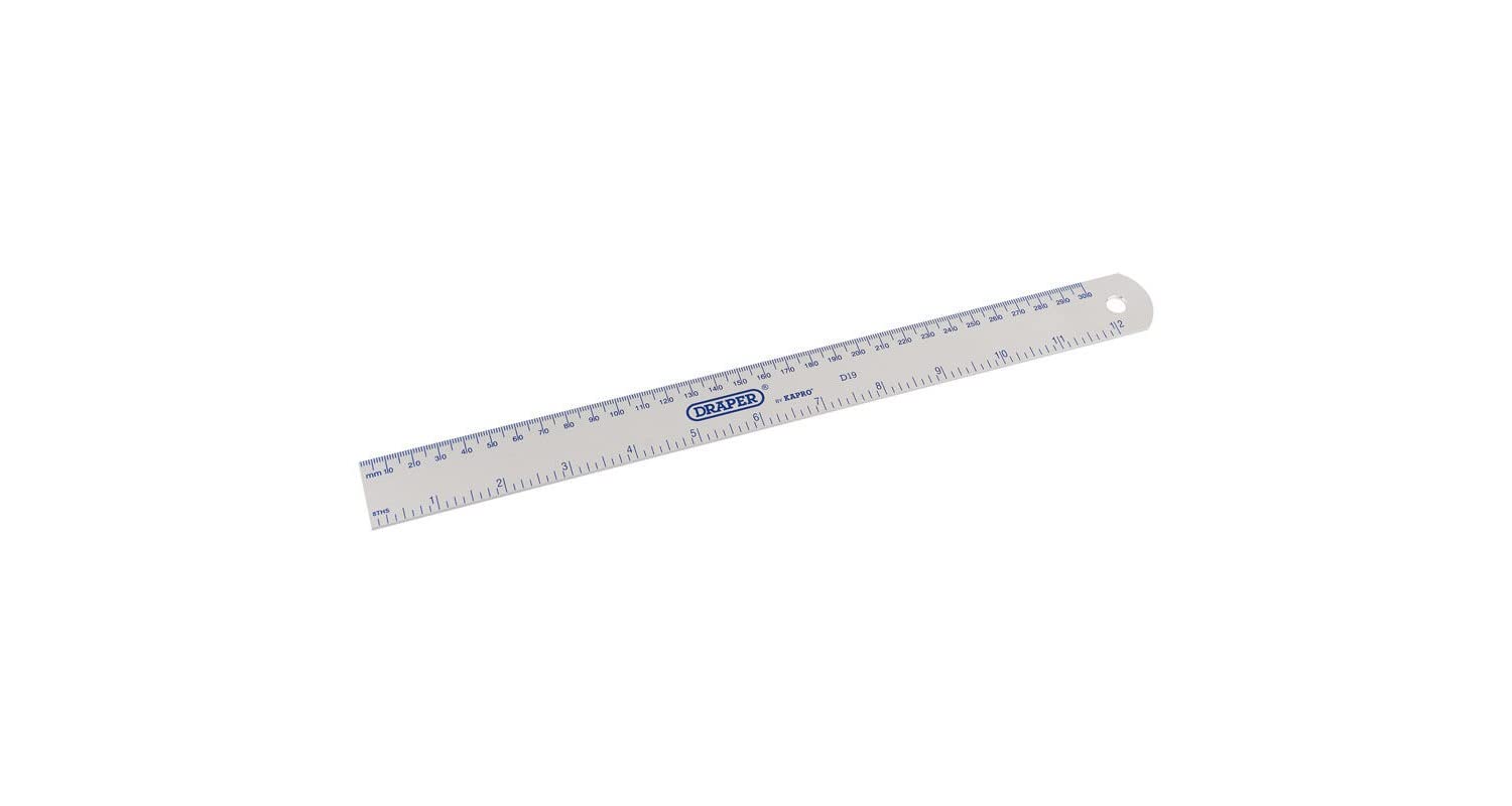 Draper 52191 Aluminium Rule, 300mm x 30mm , Blue — image 1