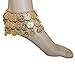 Mojeska Gold Coin Belly Dance 3 Row Anklet Gold Adjustable