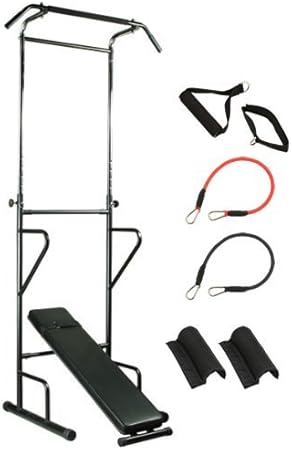 ぶら下がり 健康器 背筋伸ばし 懸垂 腕立 筋トレ シットアップベンチ付き ブラック Amazon Co Uk Sports Outdoors