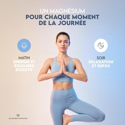 Triple Magnésium Bysglicinate, Citrate de Magnesium et Magnesium Malate. 180 comprimés (6 mois) Multiples Bienfaits: Digestion, Muscles, Nerveux. Anti Stress et Fatigue. 220 mg. N2 Natural Nutrition