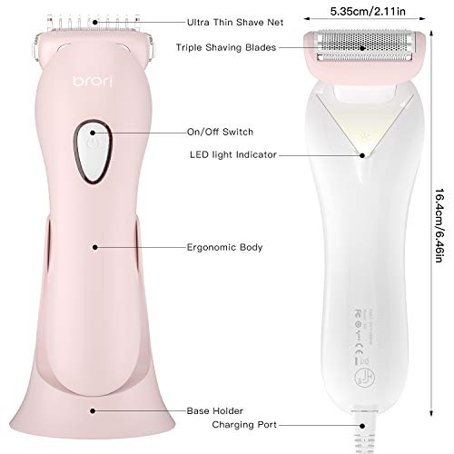 Brori Electric Shaver for Women Cordless Rechargeable Smooth Electric