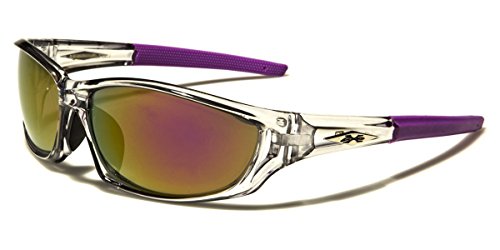 X-Loop Men's Frosted Clear Frame Colorful Wrap Around Baseball Cycling Running Sports Sunglasses