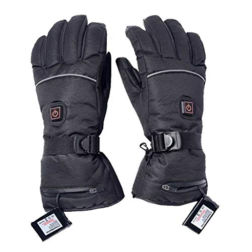 Ranoff Electric Heated Gloves Heat Insulated Thermal Adjustable Temperature Hand Warm Heating Warm Gloves Three-Speed Thermostat (Black)
