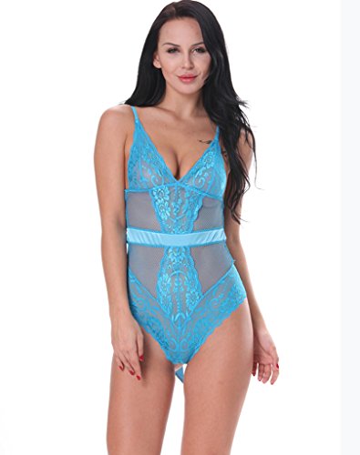 Luccy K Women's Halter Lingerie One Piece Lace Jumpsuit Babydoll