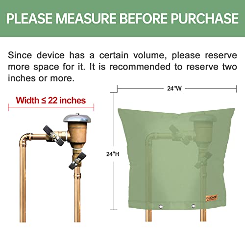 CODACE Backflow Preventer Insulation Cover, Insulated Pouch for Winter