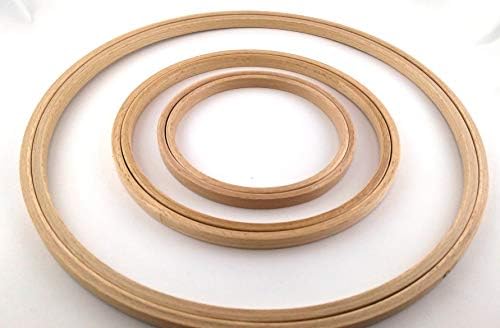 Embroidery Ring Frame Hoop 8mm high, Without NO Screw Wooden Ring for Cross Stitching Picture Frame Art Stitching Frame (8.5 inch/21.5 cm)