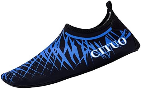 wishgate Men Women Barefoot Quick-Dry Water Sports Shoes Anti-slip Skin Aqua Socks Swim Beach Pool Surf Yoga Shoes,(Blue,XL)