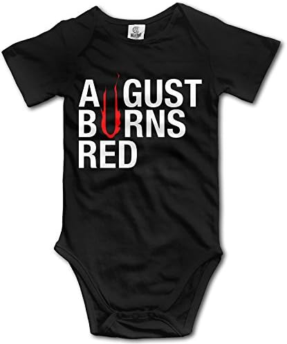 NUBIA Boys &amp; Girls August Burn Red Short-Sleeve Romper Play Suit Black 6 Months