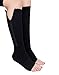 Zipper Compression Socks (2 Pairs), Open Toe Leg Support Medical Edema Varicose Veins Swollen Sore Knee Stockings