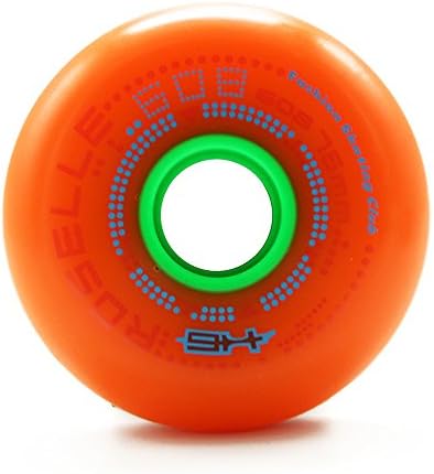 Free Street Roselle 90A Inline Roller Skate Replacment Wheels 80mm - 8 Pack Orange With Free Bearings,Axles And A Wrench