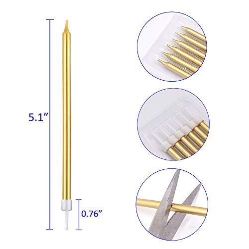 5 Belleone+Long+Gold+Birthday+Candles